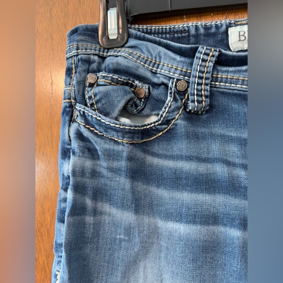 BKE Payton Distressed Bootcut Stretch Jeans Womens 29L (29x33.5) Blue Denim - Picture 3 of 13